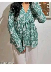 Floral Print Green Top