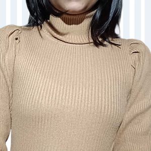 Tan Ribbed Bodycon Dress