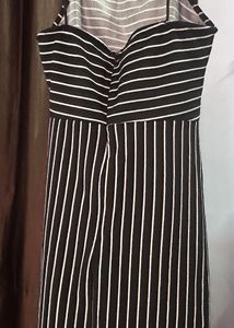 Black N White Strip Bodycon Dress