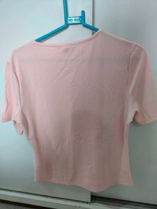 Pink Ribbed T-shirt