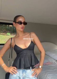 ZARA 🖤Black Button-Front Bustier Top
