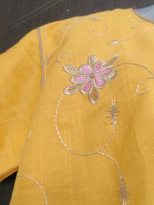 Yellow embroidery Kurta