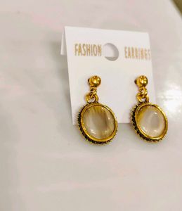 Gold Tone Drop Earrings - Set Of 2
