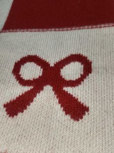 Red &amp; White Bow Knit Sweater