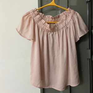 Pink Ruffled Short Sleeve Top