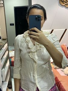 Nude Top With Ruffle