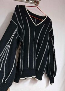 Striped V-Neck Sweater