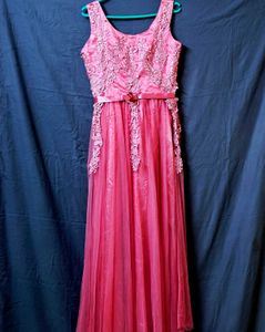Gawn Peach Colour Bride Dress FreeUp