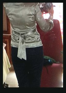 Satin Fitted top With Belt