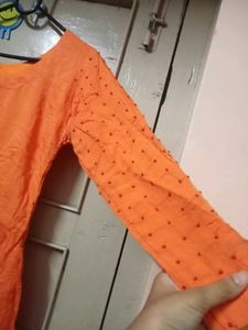 Orange Kurta With Dupatta