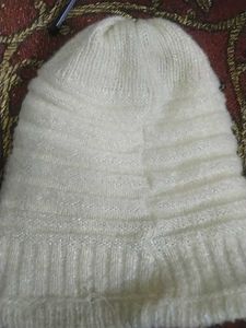 Beige Winter Hat with Pearls