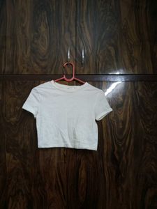 H&amp;m white crop top
