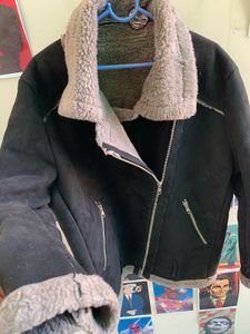 Black Faux Shearling Lined Jacket