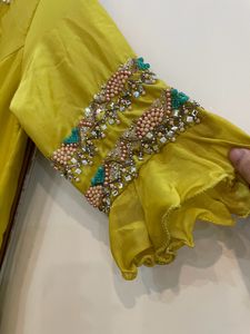 Stylish Yellow &amp; Blue Gown