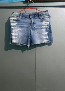 Distressed Denim Shorts