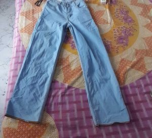 Light Wash Straight Leg Jeans 2set Black &amp; Blue