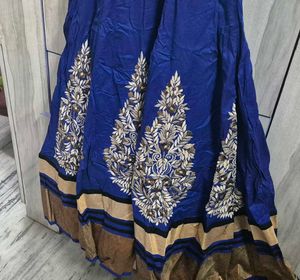 Blue &amp; Gold Embroidered Dress