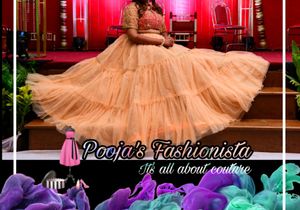 Designer Lahenga Choli With Peach Dupatta
