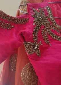 Pink And Orange Embroidered Lehenga🌟🤩