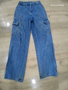 Vintage Wash Cargo Jeans