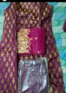 Elegant Purple & Gold Embroidered Kurta Set