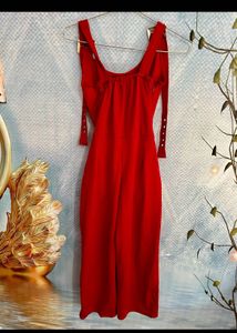 Red Jumpsuit with Belt
