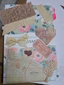 Set Of 9 Vintage Scrapbook Stickers.