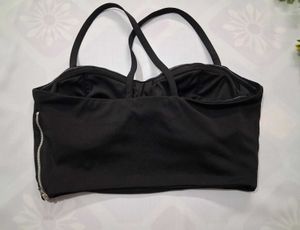 Black Crop Top (Padded)
