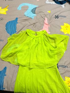 Neon Green Layered Mini Dress