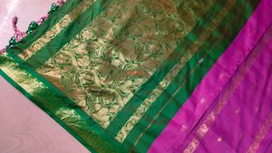 Pink Colour Pure Silk Saree