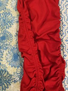 Red Drawstring One Piece