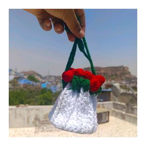 Crochet Rose Bouquet Pouch