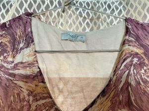 Abstract Print Sheer Long Sleeve Top