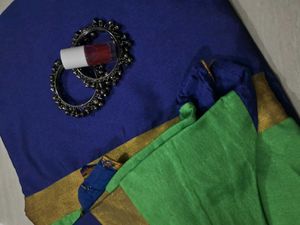 Elegant Blue &amp; Green Saree