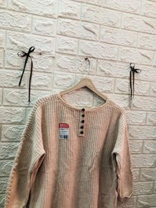 Cozy Knit Button Detail Top🎗️🌷