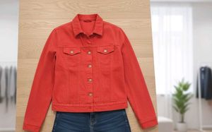 Red Denim Jacket - Stylish & Trendy