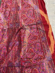Red Paisley Print Saree