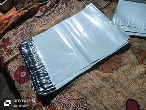 18 White &amp; Black Poly Mailer Shipping Bags