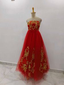 Stunning Red &amp; Gold  Gown