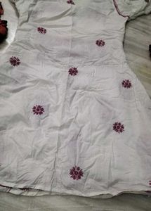 White Lucknowi Embroidered Kurti