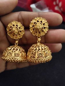 Golden Jhumka Earrings