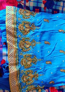 Blue Embellished  Salwar Suit