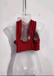 Red Criss Cross Halter Top