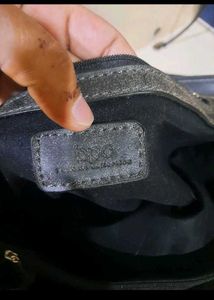 Vintage Gray Leather Purse