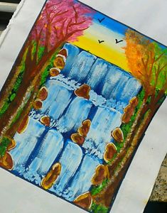 Waterfall Painting 🖌️⛲