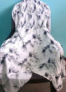 Printed White Dress