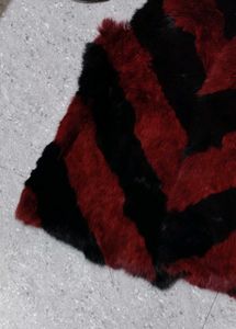 Real fur dark red vest