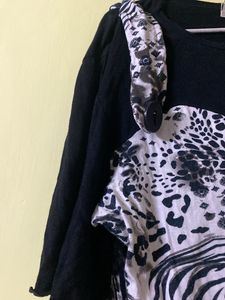 Black Top With White Embroidery And Mixed
