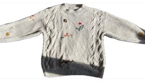 vintage unisex Embroidered Knit Sweater