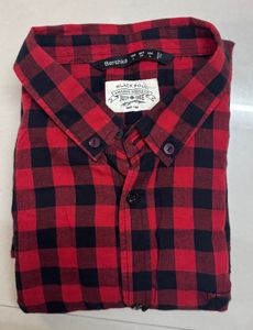 Bershka Red Plaid Shirt